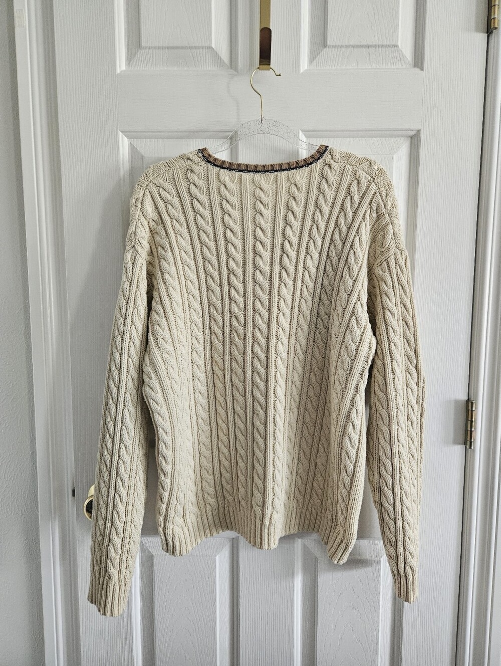 Vintage Ralph Lauren Cream Chunky Cable Knit Oversized Sweater - Picture 8 of 10